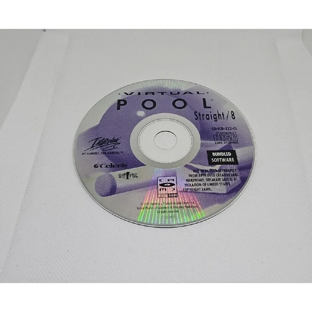 Virtual Pool Straight / 8 (PC, 1995) Game - Disc Only
